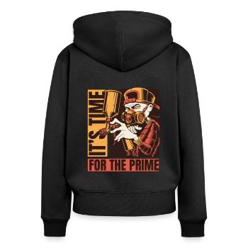 Es ist Zeit für das Prime Car Spray Automotive Car - Frauen Premium Bio Zip Hoodie - Schwarz - Hinten - Julia (174cm)