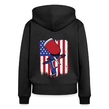Véhicule Voiture Spray Automobile Carrosserie Peintre - Sweat à capuche zippé Premium bio Femme - noir - Dos - Julia (174cm)