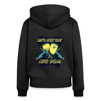 Lassen Sie uns dieses Auto Karosserie Auto Auto Spray Auto lackieren - Frauen Premium Bio Zip Hoodie - Schwarz - Hinten - Julia (174cm)
