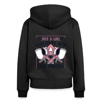 Fille Qui Aime Véhicule Voiture Spray Automobile Voiture - Sweat à capuche zippé Premium bio Femme - noir - Dos - Julia (174cm)