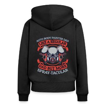Papa peintre de carrosserie comme un véhicule de papa ordinaire - Sweat à capuche zippé Premium bio Femme - noir - Dos - Julia (174cm)