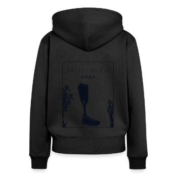 Prothese Chinesisches Hanzi künstliche Beine Benutzerbein - Frauen Premium Bio Zip Hoodie - Schwarz - Hinten - Julia (174cm)