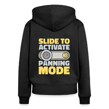 Slide To Activate Panning Mode Miner Prospector - Women's Premium Organic Zip Hoodie - black - Back - Julia (174cm)