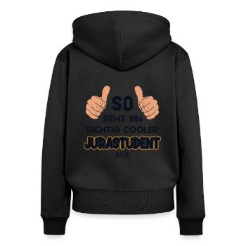 So sieht ein cooler Jurastudent aus Law School - Sweat à capuche zippé Premium bio Femme - noir - Dos - Julia (174cm)