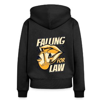 Falling For Law Legal Studies Law School Law - Women's Premium Organic Zip Hoodie - black - Back - Julia (174cm)
