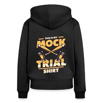 Das ist mein Scheinprozess, Kleidung, Rechtsstudien, Jura - Frauen Premium Bio Zip Hoodie - Schwarz - Hinten - Julia (174cm)
