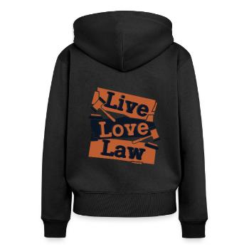 Live Love Law Jurastudium Jurastudenten - Frauen Premium Bio Zip Hoodie - Schwarz - Hinten - Julia (174cm)