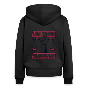 Jurastudium Überlebende Rechtswissenschaften Rechtswissenschaftliche Fakultät Rechtswissenschaften - Frauen Premium Bio Zip Hoodie - Schwarz - Hinten - Julia (174cm)