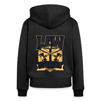 Juristische Fakultät Universität Rechtswissenschaften Studenten Jura - Frauen Premium Bio Zip Hoodie - Schwarz - Hinten - Julia (174cm)