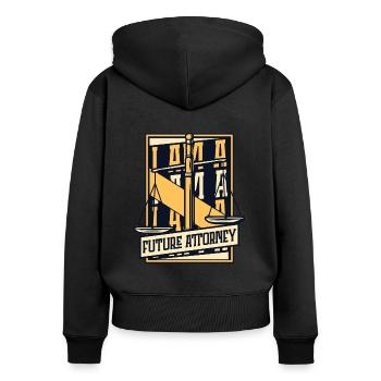 Ich bin ein zukünftiger Anwalt Rechtswissenschaften Juristische Fakultät - Frauen Premium Bio Zip Hoodie - Schwarz - Hinten - Julia (174cm)