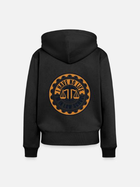 Je n’ai pas de vie, je suis à la faculté de droit, études juridiques - Sweat à capuche zippé Premium bio Femme - noir