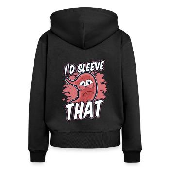 Ich würde diesen Gastroenterologen bariatrisch umhüllen - Frauen Premium Bio Zip Hoodie - Schwarz - Hinten - Julia (174cm)