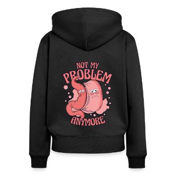 Ce n’est plus mon problème Bypass gastrique Gastrique - Sweat à capuche zippé Premium bio Femme - noir - Dos - Julia (174cm)