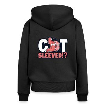 Habe einen bariatrischen Gastroenterologen Magen mit Ärmeln bekommen - Frauen Premium Bio Zip Hoodie - Schwarz - Hinten - Julia (174cm)