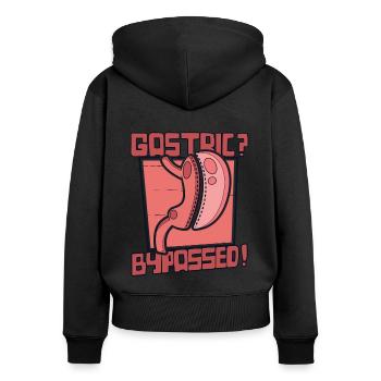 Pontage gastrique Pontage gastrique Bariatrique Gastrique - Sweat à capuche zippé Premium bio Femme - noir - Dos - Julia (174cm)
