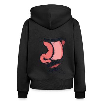 Je veux parler de ma chirurgie gastrique Gastrique - Sweat à capuche zippé Premium bio Femme - noir - Dos - Julia (174cm)