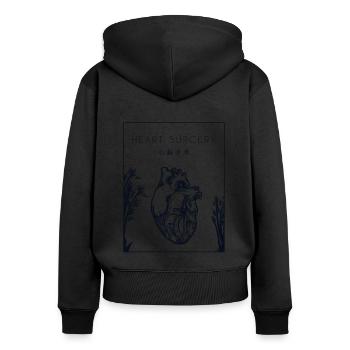 Heart Surgery Chinese Hanzi Transplant Open Heart - Women's Premium Organic Zip Hoodie - black - Back - Julia (174cm)