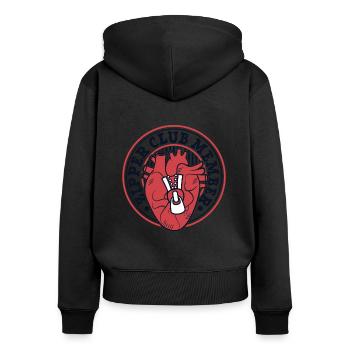 Zipper Club-Mitglied Herzschrittmacher-Katheter Open Heart - Frauen Premium Bio Zip Hoodie - Schwarz - Hinten - Julia (174cm)