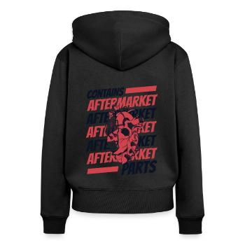Enthält Aftermarket-Teile Katheter Open Heart - Frauen Premium Bio Zip Hoodie - Schwarz - Hinten - Julia (174cm)
