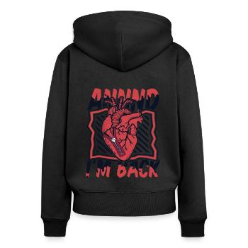 And I'm Back Transplant Pacemakers Open Heart - Women's Premium Organic Zip Hoodie - black - Back - Julia (174cm)