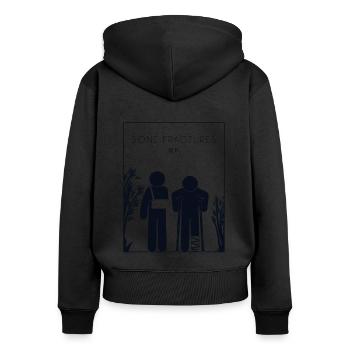 Fractures osseuses Chinois Hanzi Os cassé Os - Sweat à capuche zippé Premium bio Femme - noir - Dos - Julia (174cm)