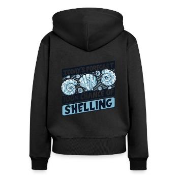 100 % de chances de bombarder le coquillage Bivalvia - Sweat à capuche zippé Premium bio Femme - noir - Dos - Julia (174cm)
