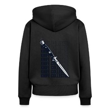 Messersammler Metzgermesser Restaurierungsmesser - Frauen Premium Bio Zip Hoodie - Schwarz - Hinten - Julia (174cm)
