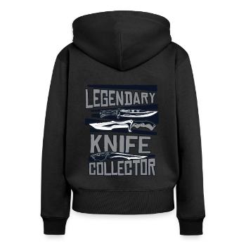 Legendary Butcher Knife Restoration Lover Knife - Women's Premium Organic Zip Hoodie - black - Back - Julia (174cm)