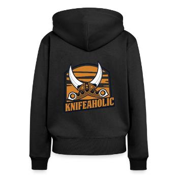 Knifeaholic Butcher Knife Collectible Lover Knife - Women's Premium Organic Zip Hoodie - black - Back - Julia (174cm)
