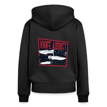 Knife Addict Butcher Knife Collectible Knife - Women's Premium Organic Zip Hoodie - black - Back - Julia (174cm)
