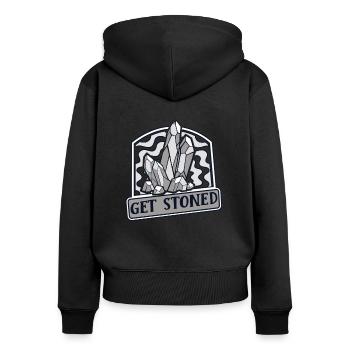 Obtenir Stoned Geologist Rockhounding Mineral - Sweat à capuche zippé Premium bio Femme - noir - Dos - Julia (174cm)