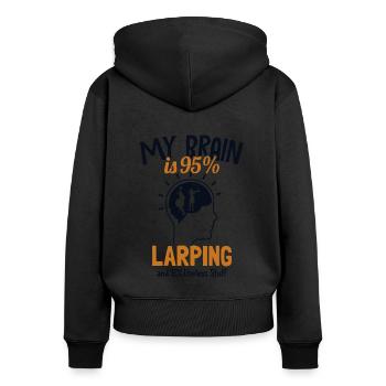 Mein Gehirn besteht zu 95% aus Larp-LARPing-Waffenrüstung - Frauen Premium Bio Zip Hoodie - Schwarz - Hinten - Julia (174cm)