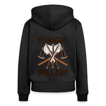 Heute Abend LARP LARPen Waffen Rüstung Charakter - Frauen Premium Bio Zip Hoodie - Schwarz - Hinten - Julia (174cm)