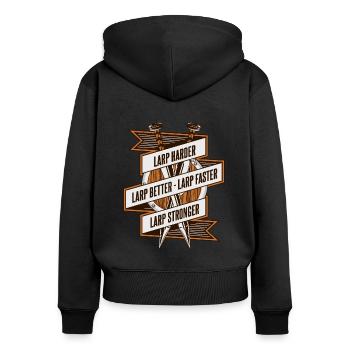 LARP Harder Better Faster Stronger LARPing Armor - Women's Premium Organic Zip Hoodie - black - Back - Julia (174cm)