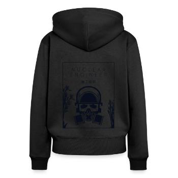 Ingénieur nucléaire Chinois Hanzi Energy Nucléaire - Sweat à capuche zippé Premium bio Femme - noir - Dos - Julia (174cm)