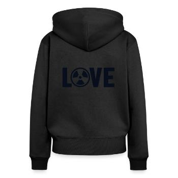 Amour Uranium Centrale Nucléaire Energie Nucléaire - Sweat à capuche zippé Premium bio Femme - noir - Dos - Julia (174cm)