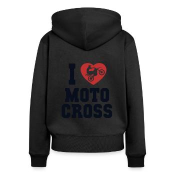 Ich liebe Motocross-Rennen Supermoto-Motorrad - Frauen Premium Bio Zip Hoodie - Schwarz - Hinten - Julia (174cm)