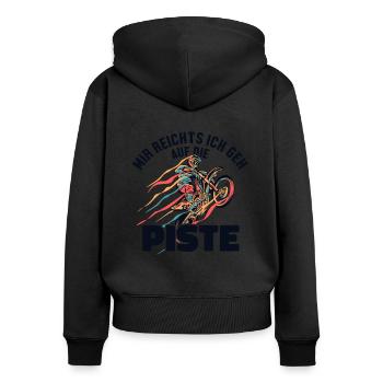 Mir reichts ich geh auf die Piste Supermoto - Women's Premium Organic Zip Hoodie - black - Back - Julia (174cm)