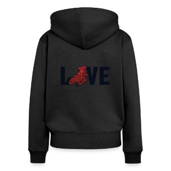 Motocross Love Racing Supermoto Motorradfahrer - Frauen Premium Bio Zip Hoodie - Schwarz - Hinten - Julia (174cm)