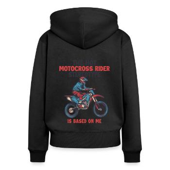 Le stéréotype du pilote de motocross est basé sur Me Racing - Sweat à capuche zippé Premium bio Femme - noir - Dos - Julia (174cm)