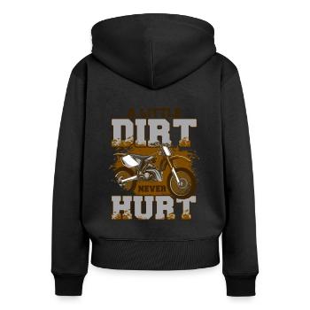 A Little Dirt Never Hurt Supermoto Motorcycle - Women's Premium Organic Zip Hoodie - black - Back - Julia (174cm)