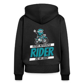 I Don't Chase Boys I Pass Them Racing Supermoto - Women's Premium Organic Zip Hoodie - black - Back - Julia (174cm)