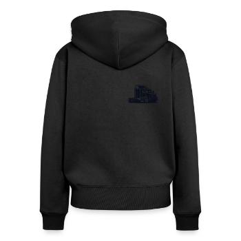Truck Logo Emblem Trucker Legends Truckie Lover - Women's Premium Organic Zip Hoodie - black - Back - Julia (174cm)