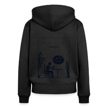 Dyslexie Chinois Hanzi Apraxie Thérapeute Dyslexie - Sweat à capuche zippé Premium bio Femme - noir - Dos - Julia (174cm)
