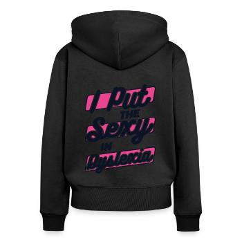 J’ai mis le sexy dans la dyslexie Dyslexie Apraxie - Sweat à capuche zippé Premium bio Femme - noir - Dos - Julia (174cm)