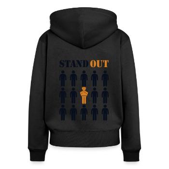 Stand Out Prison Guard Police Officer Corrections - Women's Premium Organic Zip Hoodie - black - Back - Julia (174cm)