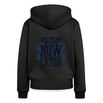 Disciplinez vos enfants maintenant Gardien de prison - Sweat à capuche zippé Premium bio Femme - noir - Dos - Julia (174cm)