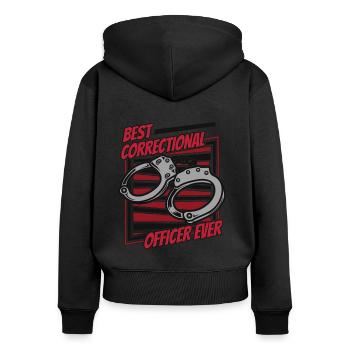 Meilleur agent correctionnel de tous les temps - Sweat à capuche zippé Premium bio Femme - noir - Dos - Julia (174cm)