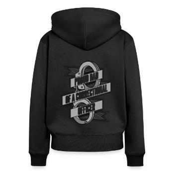 Fier papa d’un agent correctionnel des services correctionnels - Sweat à capuche zippé Premium bio Femme - noir - Dos - Julia (174cm)