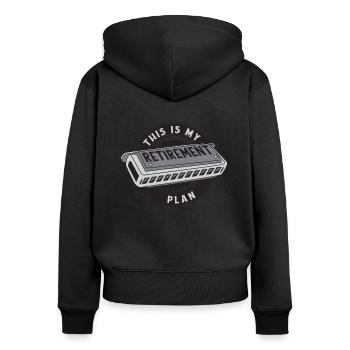 This Is My Retirement Plan Harmonist Harmonicist - Women's Premium Organic Zip Hoodie - black - Back - Julia (174cm)
